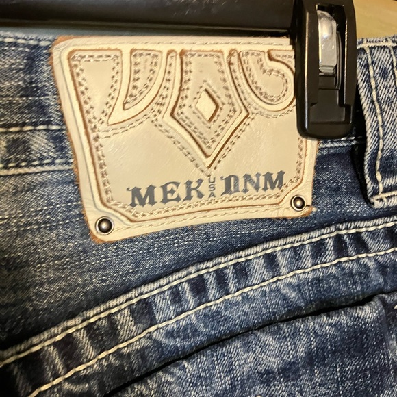 MEK DNM USA Size 38w 34L embroidered jeans Nice Shape - Picture 5 of 11